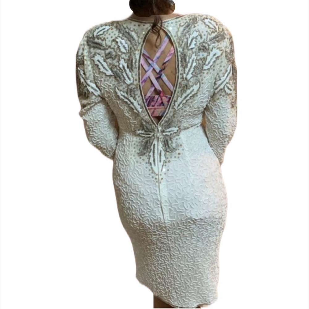 Fieri Vintage Beaded Silk Dress - Picture 2 of 2